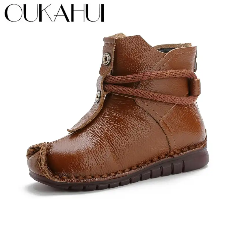 ladies flat tan ankle boots