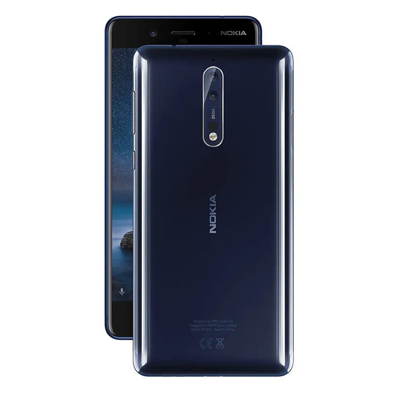 Мобильный телефон Nokia 8 с глобальной версией Android LTE 5,3 ''ips QHD Snapdragon 835 Otca core 4/6 Гб ram 13 МП камера 3090 мАч смартфон