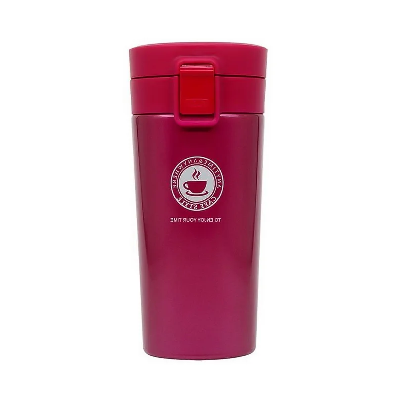 rose red 380 мл портативная кружка для кофе, вакуумная колба, Термокружка для воды, автомобильная кружка, Термокружка Из Нержавеющей Стали, Термокружка - Цвет: rose red