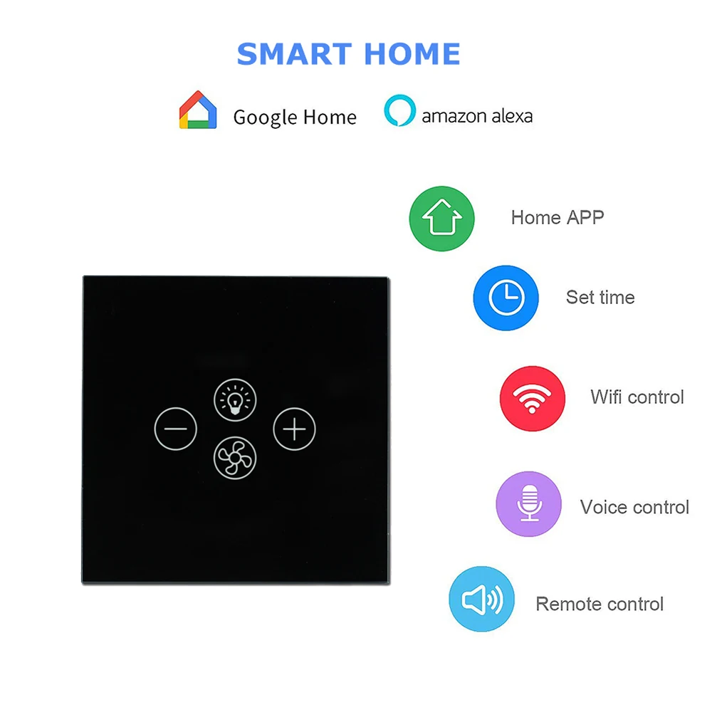 AVATTO умный Wi-Fi вентилятор светильник переключатель, ЕС/США потолочный вентилятор лампа переключатель туя дистанционного управления различной скоростью работы с Alexa, Google Home