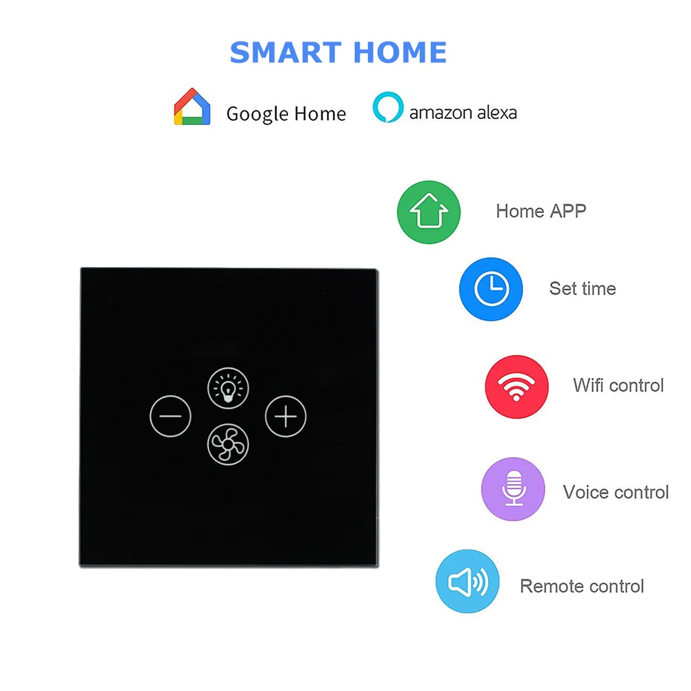  AVATTO Smart Wifi Fan Light SwitchEU/US Ceiling Fan Lamp Switch Tuya Remote Various Speed Control W - 4000214394624