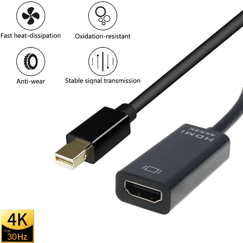 Кабель Mini Displayport в HDMI-совместимый с ТВ-проектором 4K 1080P конвертер DP(Thunderbolt) HDMI для