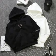 Худи с сердцем свитшоты 2020 женская повседневная одежда Kawaii Harajuku