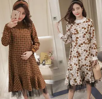 

Spring and summer pregnant women dress new big size bottoming D3 skirt