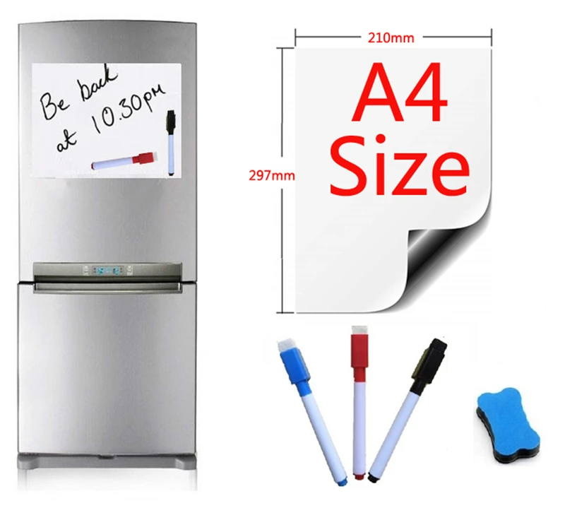 A4 размеры магнитная доска для холодильника маркер 2 магниты 210x297 мм кухня сообщение обратите внимание Pad доски письмо и рисование сухой