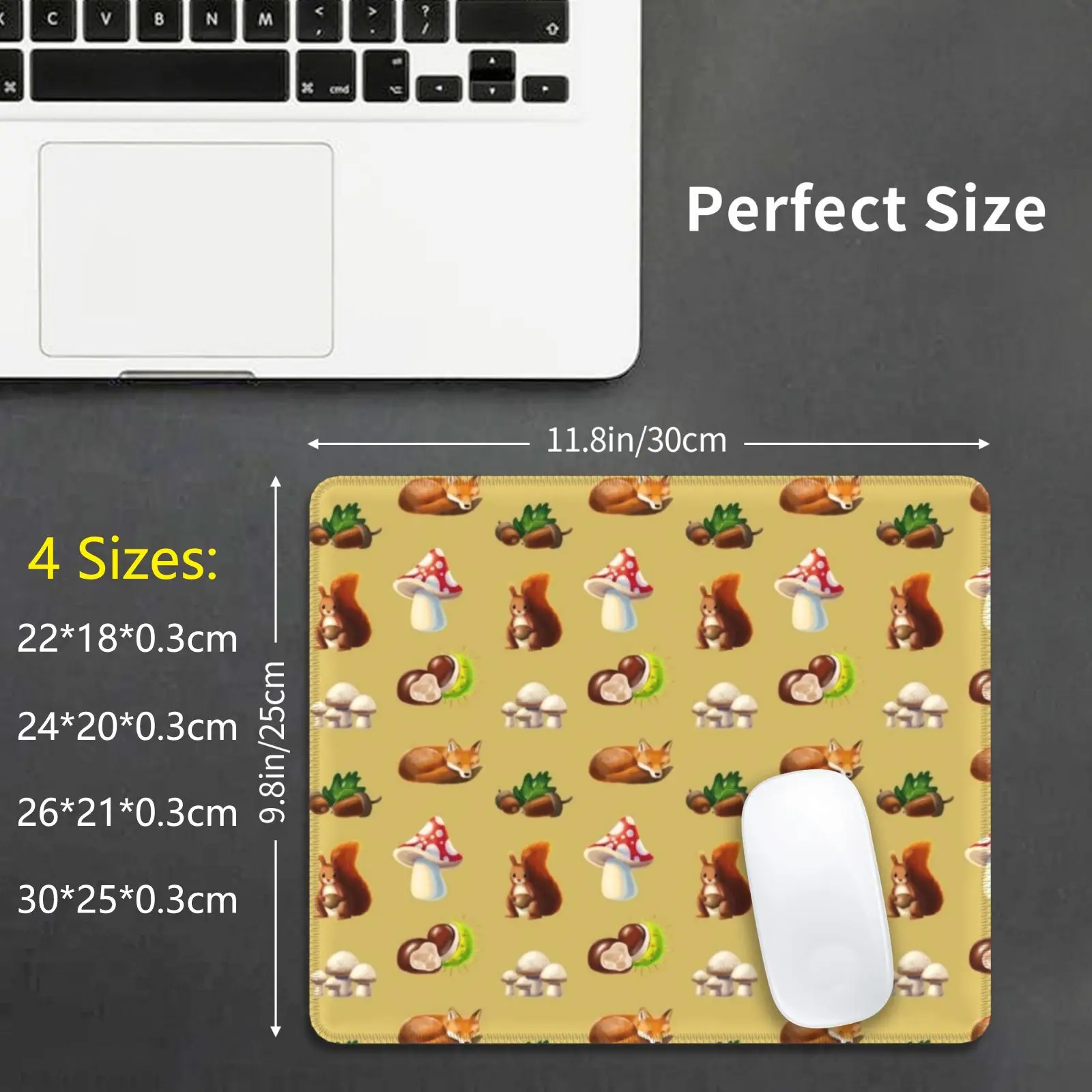 Autumn Mouse Pad DIY Print Cushion Animal Fox Squirrel Mushroom Case Cute Nature | Компьютеры и офис