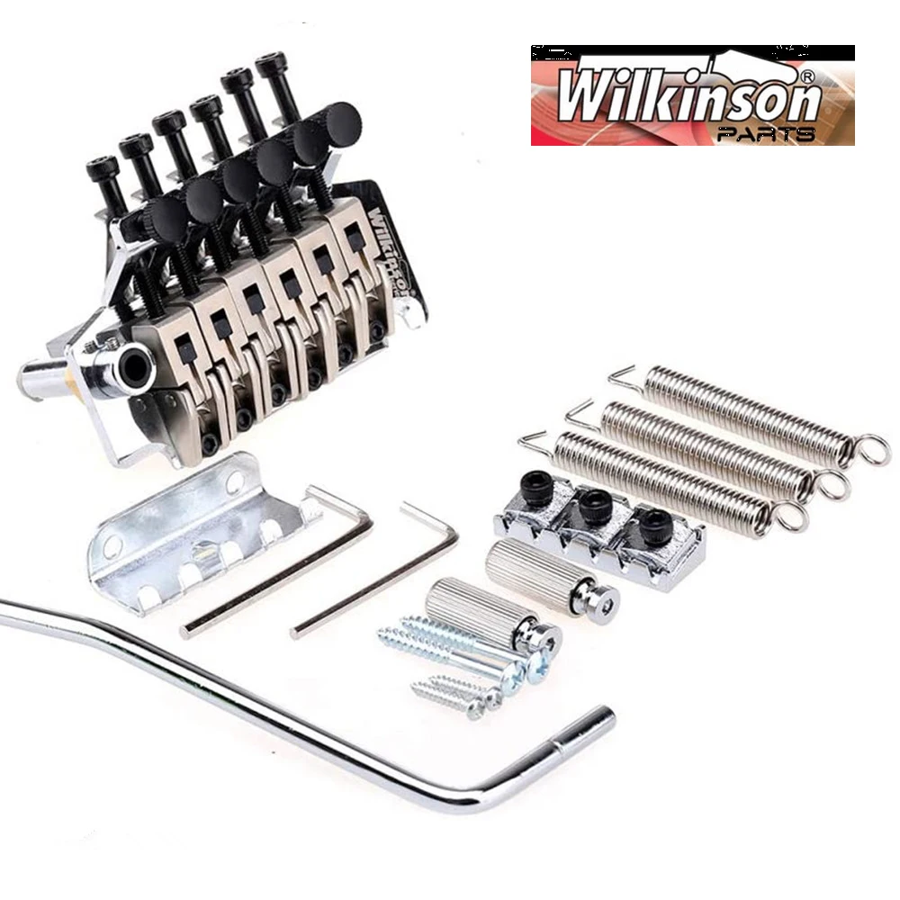Wilkinson Licenciado Cordas Guitarra Elétrica Duplo Travamento Tremolo Sistema Ponte 42mm r2 Porca Cromo Prata Wodl1 6 - Image 2