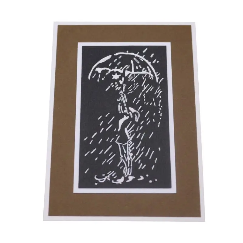 

Girl in the Rain Metal Cutting Dies Stencil DIY Scrapbooking Album Stamp Paper Card Embossing Craft Decor
