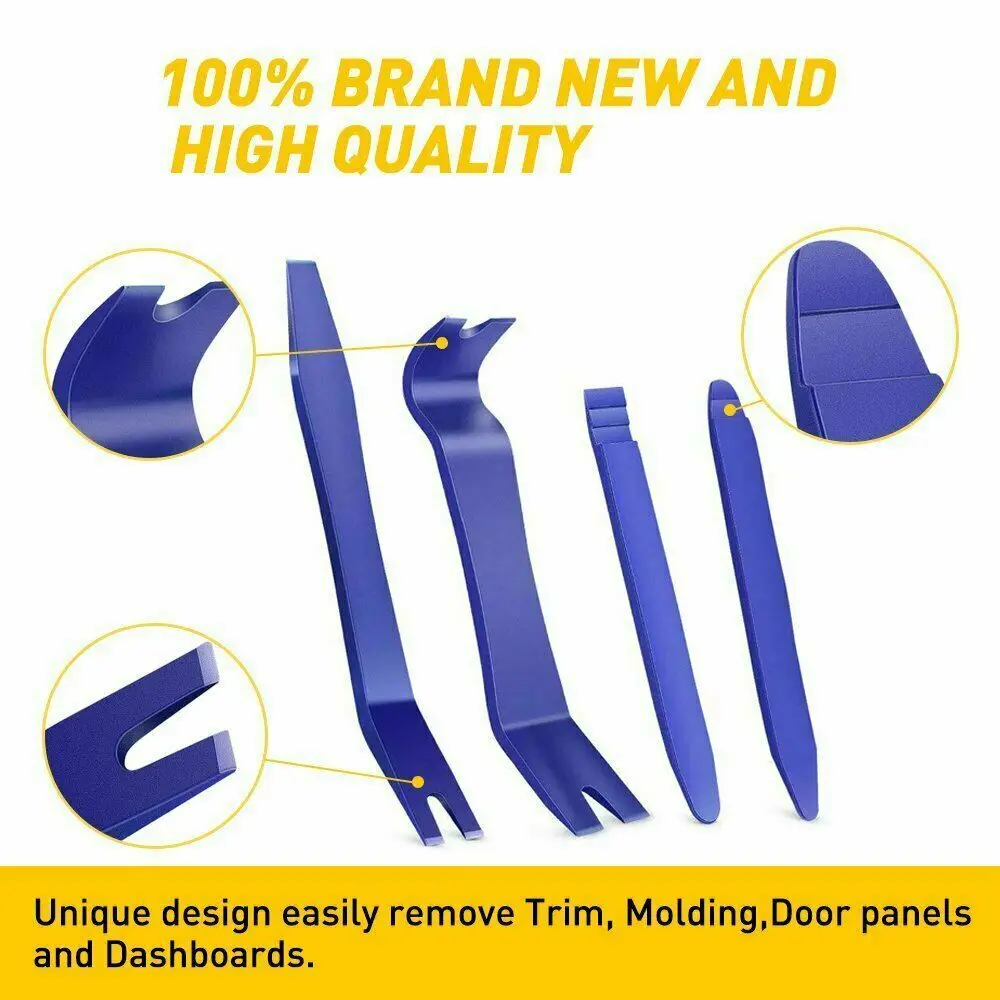 5Pcs Car Trim Removal Tool Kit Set Door Panel Fastener Auto Dashboard Plastic Tools