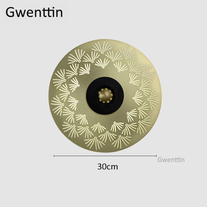 Пост современный роскошный золотой настенный светильник Луна круглый зеркальный свет светодиодный настенный бра для гостиной спальни ванной дома декоративные светильники - Цвет абажура: B