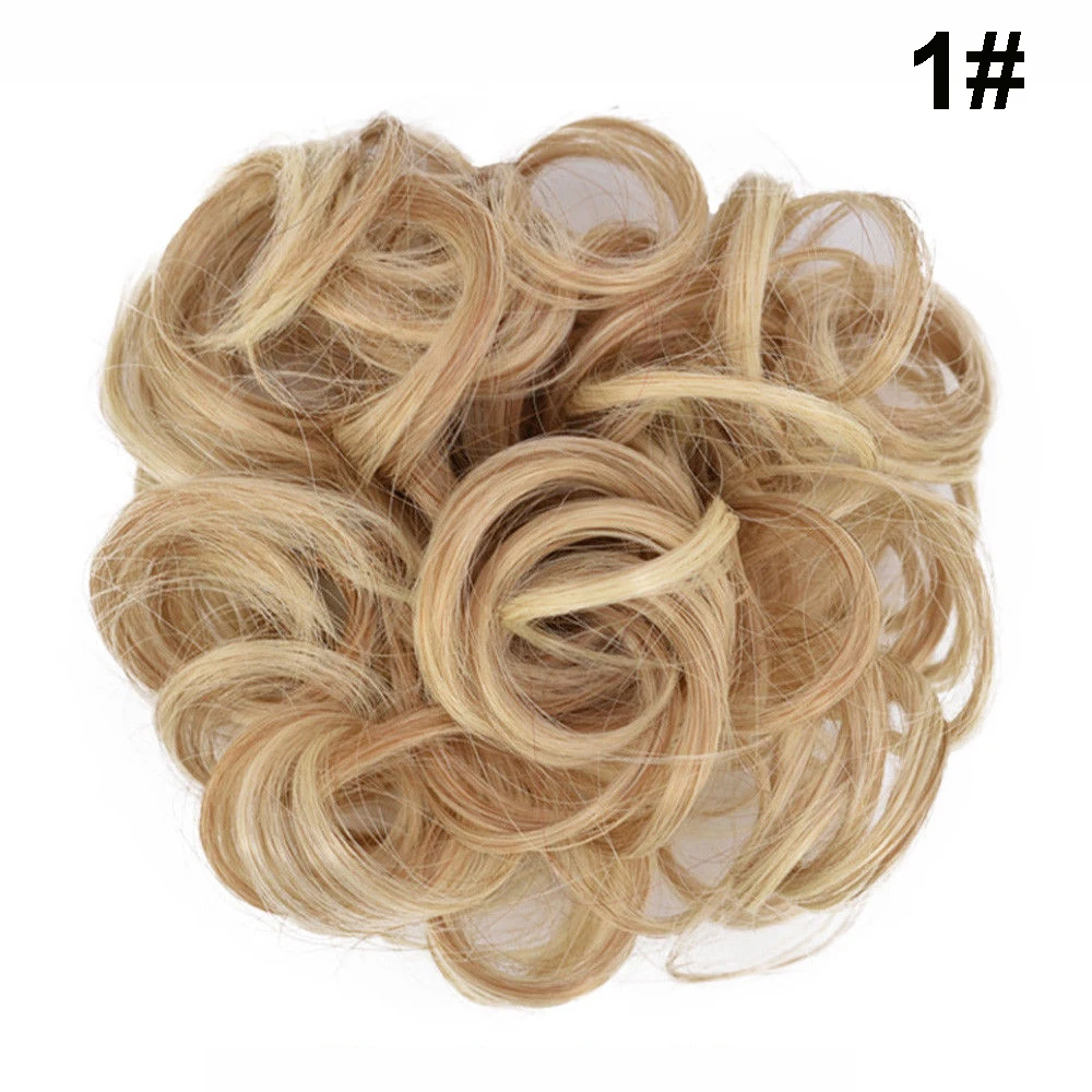 Энергичный кудрявый грязный булочка поддельные волосы резинка для волос обертка MessyBun шиньон женский Хвостик Держатель для наращивания волос - Цвет: 1