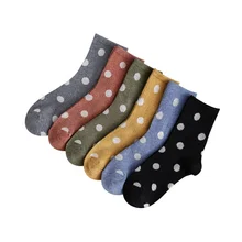Autumn and Cute Winter New Design Full Cotton of  Dot  Threaded Port Socks