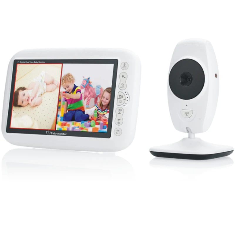  2.4G Wireless Baby Monitor 7 inch LCD Display Baby Monitor Night Vision Intercom Lullaby Nanny Vide