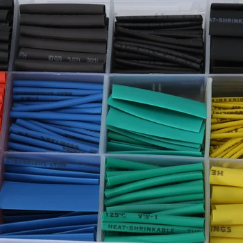

530Pcs 2:1 Polyolefin Heat Shrink Tubing Halogen-free Tube Sleeving Wire Wrap Cable with Box