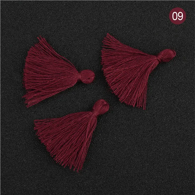 color 09 100 шт 3 см мини хлопчатобумажная нить ткань кисточка DIY кулон ювелирные изделия браслет для изготовления ключей бахрома отделка Ремесло кисточки Швейные аксессуары - Цвет: color 09