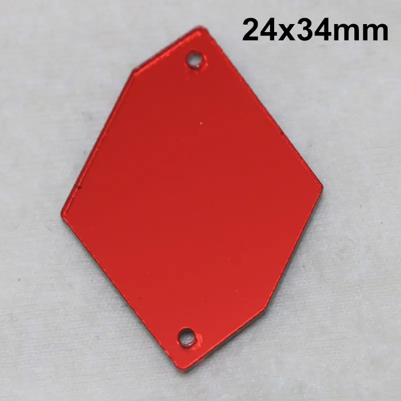 A14-24x34 Светлый Сиам acryl ic зеркало пришить Стразы DIY Flatback зеркало акрил пришивные стразы с отверстиями для шитья - Цвет: A14-24x34