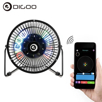 

Digoo DG-TF111 Fan DIY 6 Inches USB LED Light Metal Electrical Rotatable Clock Fan Colorful Display bluetooth-with APP Control
