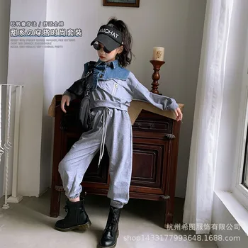 

2020 autumn new girl's suit casual sports top three-piece corset waistcoat