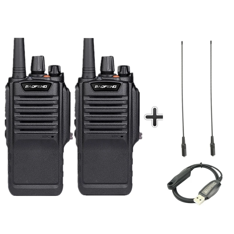 2 шт. Baofeng Водонепроницаемый BF-9700 IP67 иди и болтай Walkie Talkie “иди и 7 Вт 2800 мАч UHF радио Амадор BF 9700 Walkie-Talkie BF9700 Woki токи удобный Talky - Цвет: add 2antenna 1cable