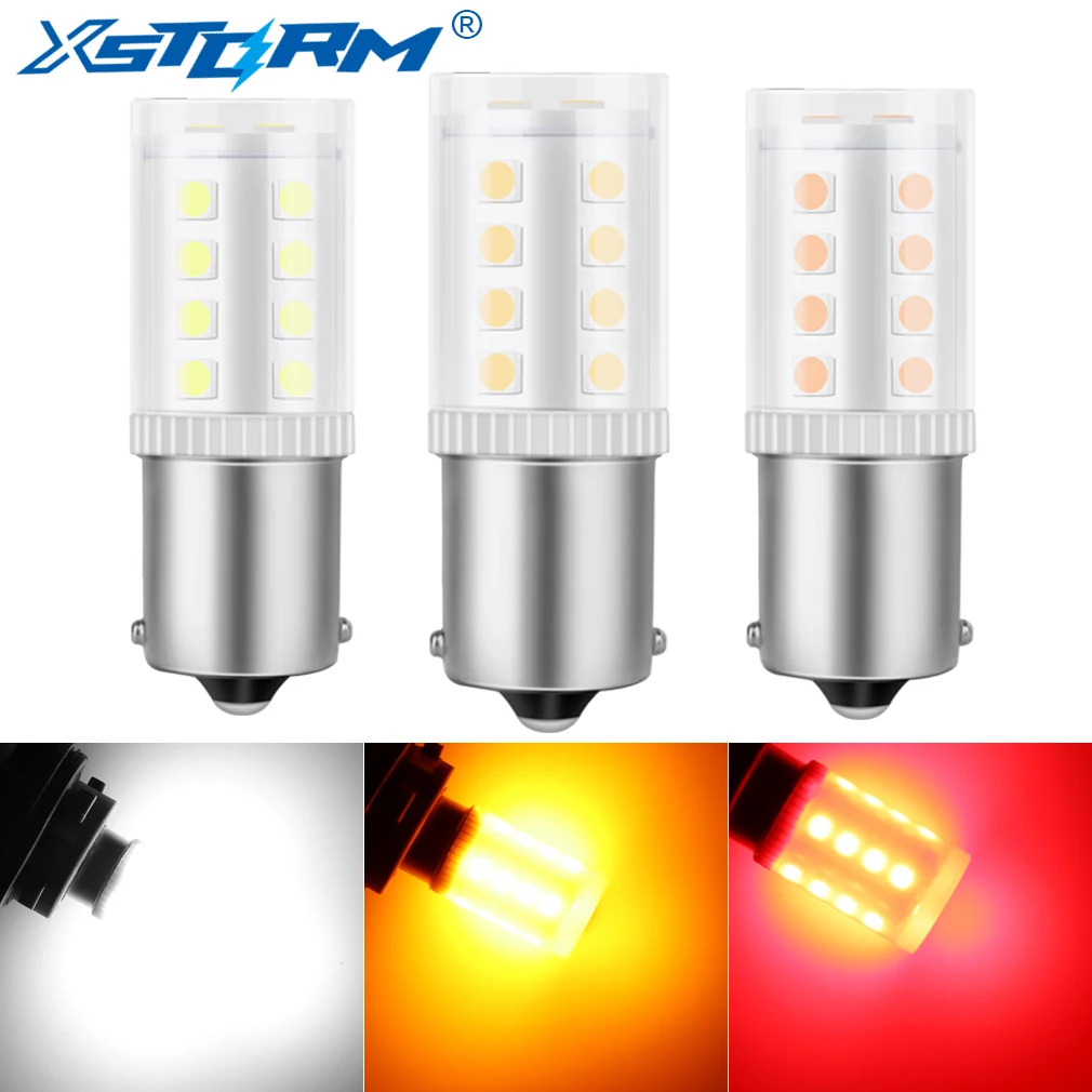 2pcs 6000K PY21W BAU15S 1156 P21W LED BA15S 1157 P21/5W BAY15D Bulb 3030 Lamp R5W R10W Car Brake Signal Lights Auto 12V | Автомобили и