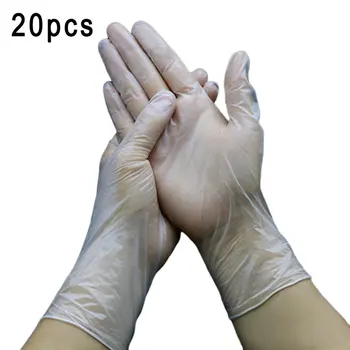 

Clear Plastic Disposable Gloves For Food Use Acid Resistant Gloves For Home Cleaning PVC gloves 20pcs Hand Health Care