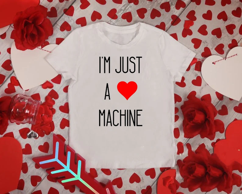 

Kids Valentine's Day T Shirt I am Just a Love Machine Shirts Adorable Valentine Tshirt Toddler Tee Valentines t-shirt