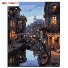 Морской круиз великолепный повернутый DIY Ручная роспись цифровая печать масляной картины живопись по номерам картины маслом свиток Картины домашний декор