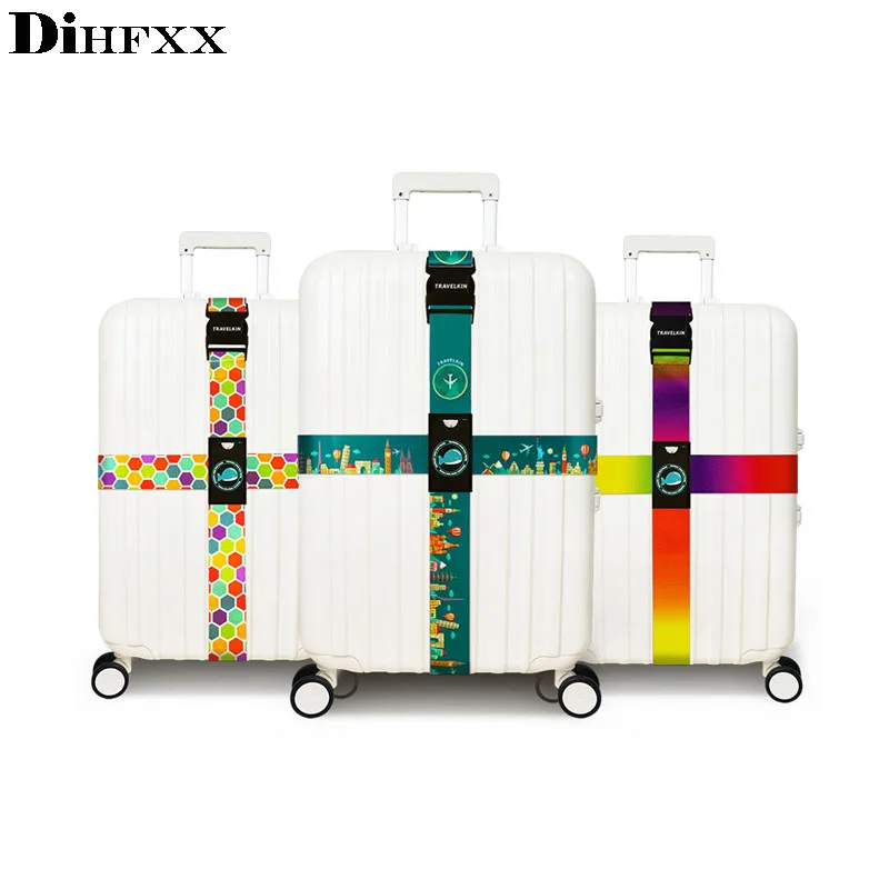 

DIHFXX Brand Luggage Cross belt adjustable Travel Suitcase band Luggage Suitcase rope Straps travel accessorie high qualit viaje