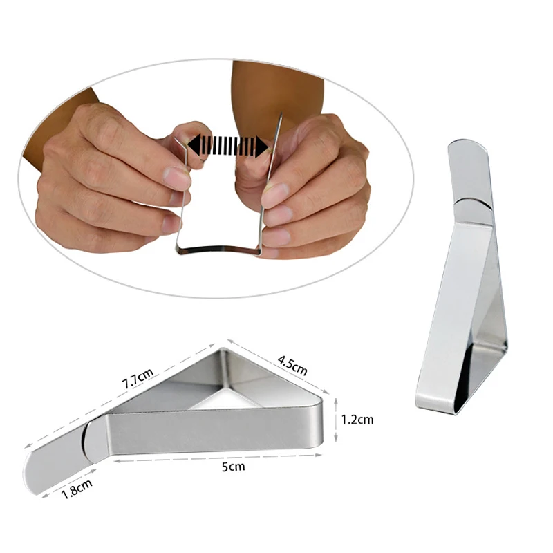 Stainless Steel Tablecloth Clamps Wedding Promenade Table Cover Holder Clip Promenade/Round Board Stable Clips Supplies 6Pcs table cloth clips