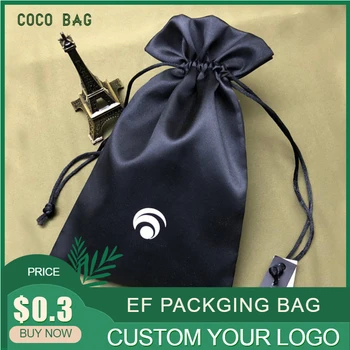 

Silk bags Jewelry Satin Bag Product Packaging Pouches Custom Logo Drawstring Bags Wholesale