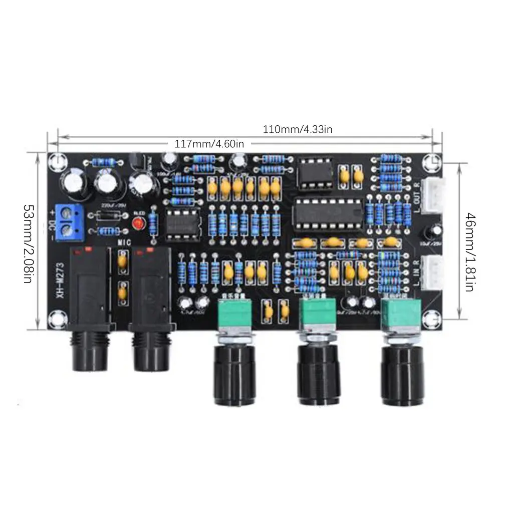 XH-M273 PT2399 цифровые микрофонные усилители доска реверберации караоке реверберации NE5532 Предварительный усилитель тон доска