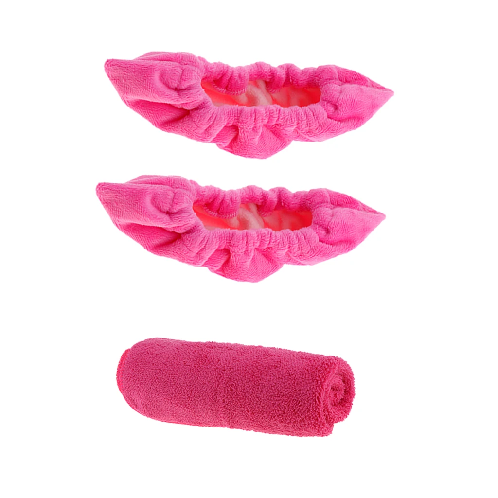  Ice Hockey Figure Skate Terry Blade Covers Soakers Guards Cleaner Pink 