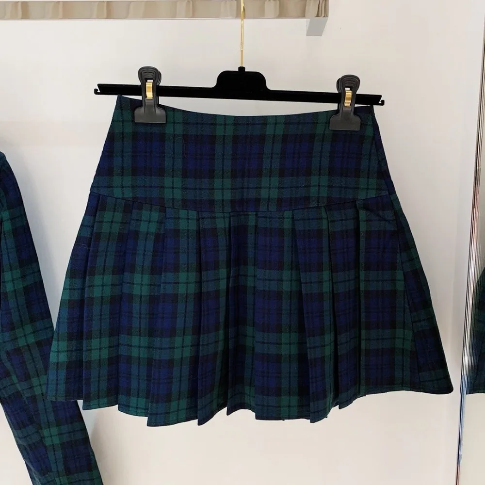 2019FW новые женские пиджак в клетку+ юбка-трапеция Женский Повседневный пиджак комплект с юбкой и футболкой комплект одежды комплекты из 2 предметов rmsx 9,26