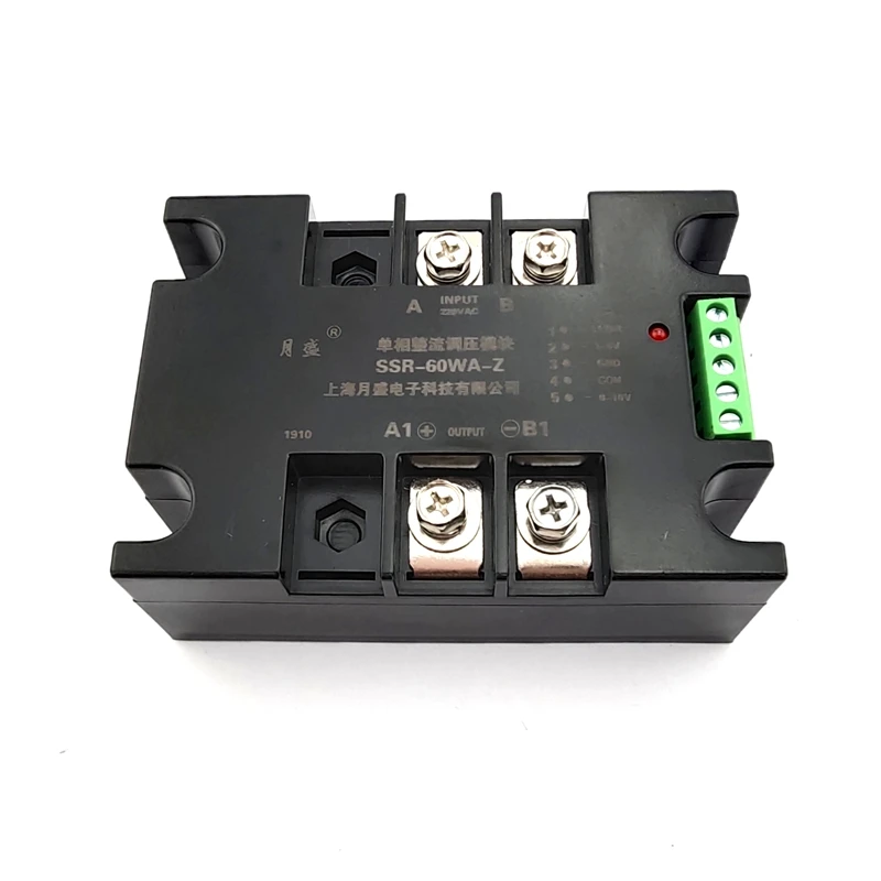 Single phase rectifier voltage regulator module 60A analog input: 4-20MA 0-10V 1-5V 10K potentiometer