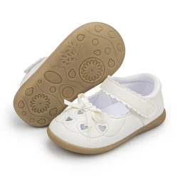 KIDSUN Newbrown Baby Sandals Infant Girl Summer Outdoor Shoes Bow-knot Non-slip Soft-sole Leather Rubber Toddler First Walkers