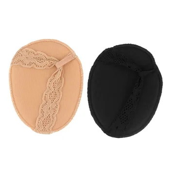 

1 Pair Ladies Forefoot Invisible High Heeled Shoes Slip Resistant Half Yard Cotton Pads Lace Insoles Black Skin Color
