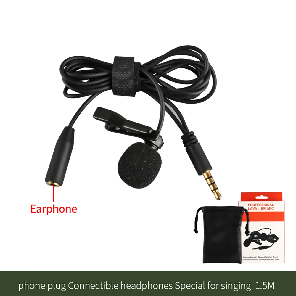 Package 4 K1 петличный микрофон с отворотом Профессиональный для телефона 3,5 мм Аудио Видео Запись Lavalier для DSLR телефона Mac Vlog Mic - Цвет: Package 4