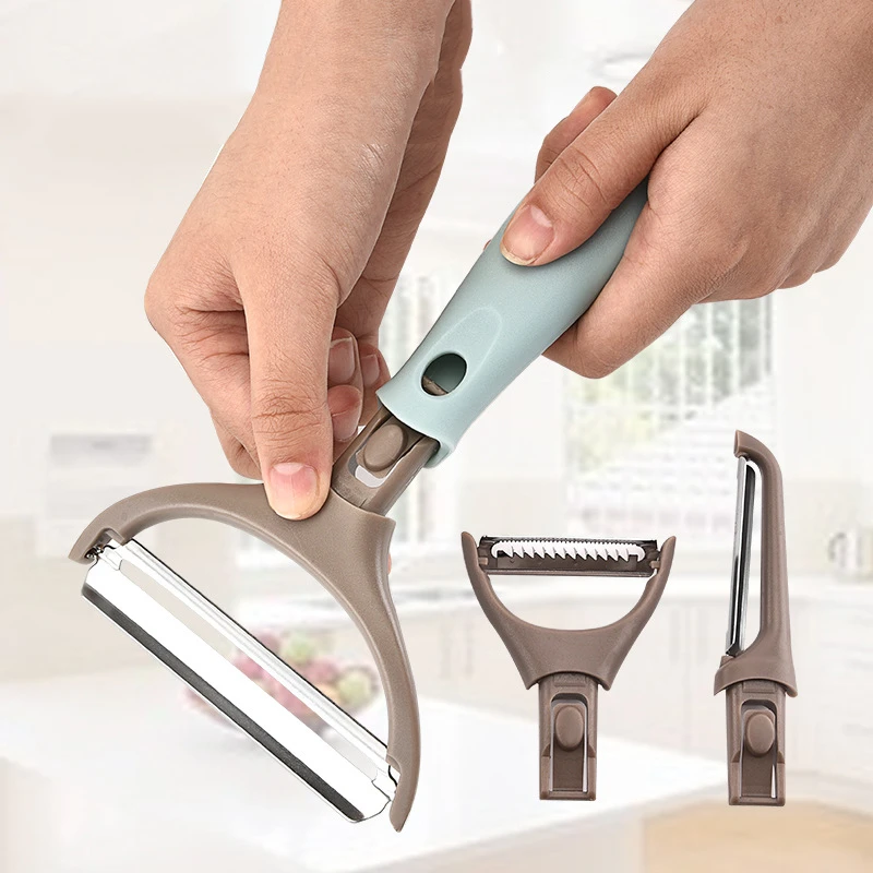 3Pcs Trio Peeler Affettatrice Trituratore Pelapatate Julienne Cutter Multi Lama In Acciaio Inossidabile Grattugia Zesters Accessori Da Cucina