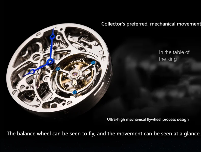 Brand Top Men's Tourbillon Watch movement luxury creative fashion popular carnival Male Clock classic hollow Man Watch movement - Цвет: Tourbillon movement