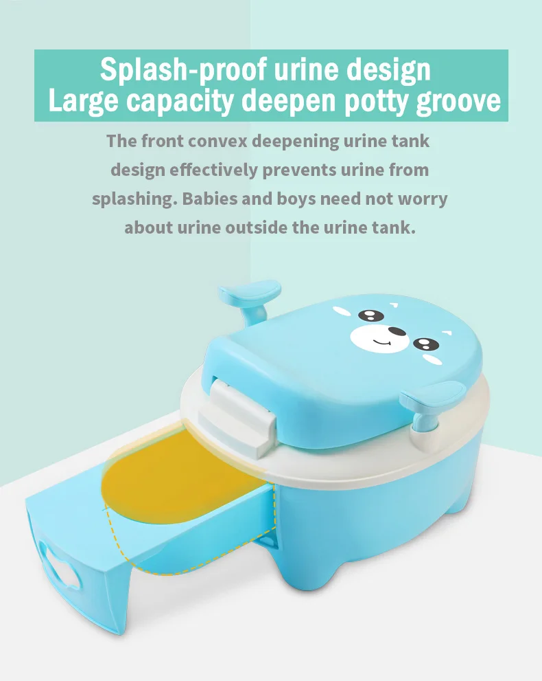 Милый животный дизайн детский горшок, медведь дизайн горшок стул, безопасный материал детские горшок туалет бесплатно горшок щетка