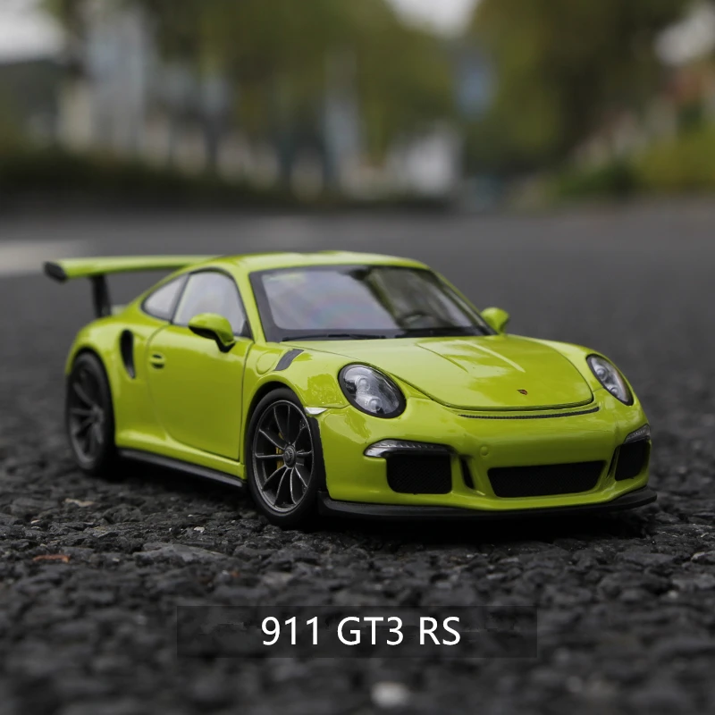 Welly 1:24 Porsche 911 GT3 RS модель автомобиля из белого сплава имитация автомобиля украшение коллекция Подарочная игрушка Литье под давлением модель игрушка для мальчиков - Цвет: 911 GT3 RS