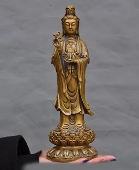 

wedding decoration old chinese buddhism temple bronze Kwan-Yin GuanYin goddess Bodhisattva statue