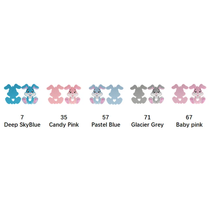 10pcs 토끼 실리콘 Teether  Teether 식품 학년 실리콘 Teether 치아  건강 BPA 무료 젖꼭지 액세서리