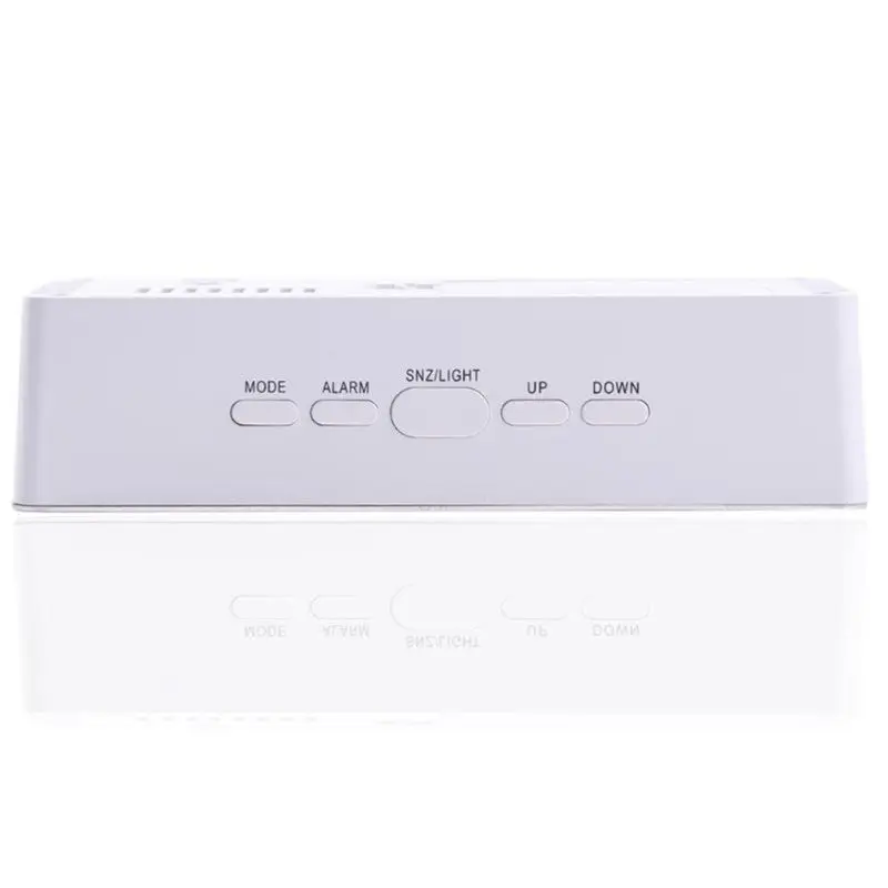 Mirror Alarm Clock LED Digital Display Multifunction Temperature Snooze Clock Decor For Home Bedroom