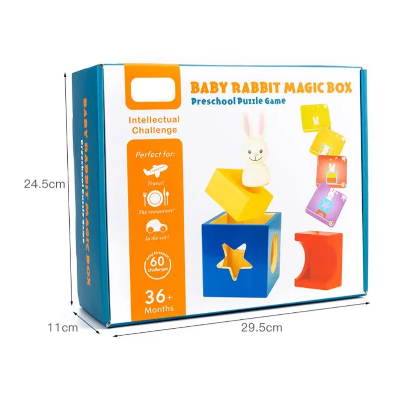 

Children's Bunny Magic Box Wooden Puzzle Parent-child Interactive Table Toys X5XE