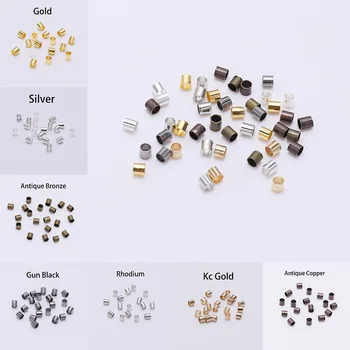 

500pcs 1.5 2.0 2.5mm Copper Tube Crimp End Beads Stopper Spacer Beads For Necklace Bracelet Jewelry Making Findings Wholesale