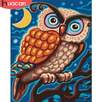

HUACAN DIY Pictures By Numbers Owl Kits Coloring By Number Animal Drawing On Canvas Hand Painted Painting Art Gift Home Decor
