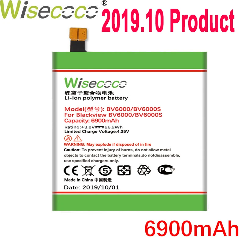 WISECOCO 6900 мАч BV6000 батарея для Blackview BV6000 BV6000S мобильный телефон последняя продукция батарея с номером отслеживания