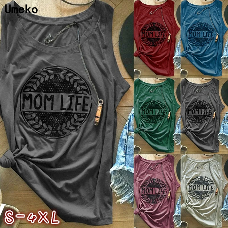 Umeko Fashion New Women Tank Tops O-Neck 2020 Summer Sleeveless Female White Casual Femme Ladies Tee | Женская одежда