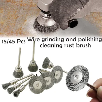 

Steel Rotary Brush Wire Brushes Set Wheel Brushes for Mini Drill Grinder Rotary Tool Grinding Sanding Polishing Accessories